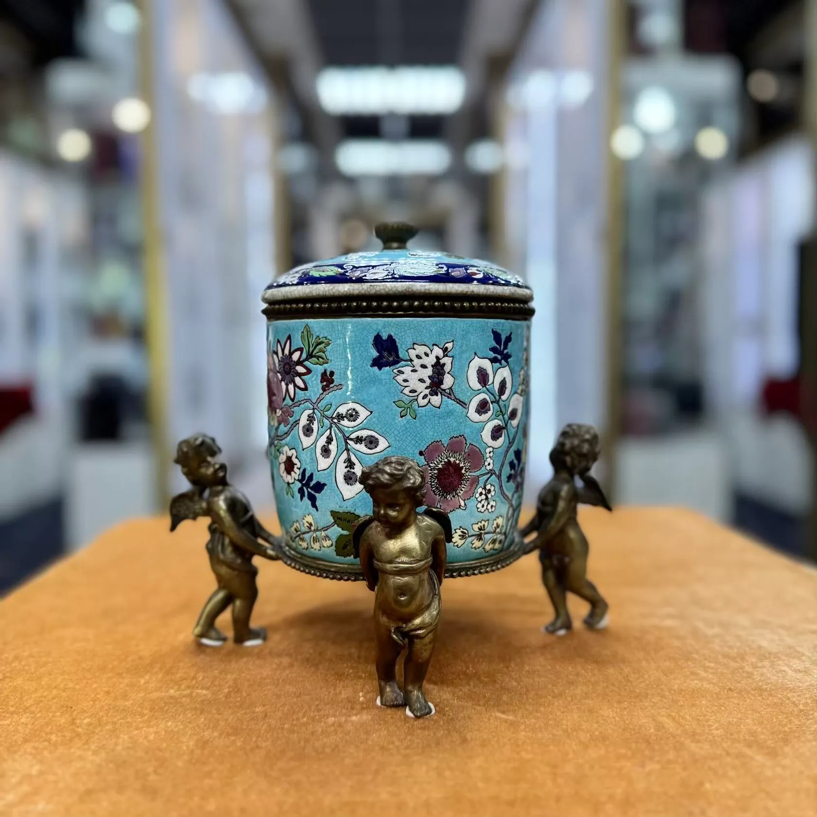 Шкатулка Ангелы голубая